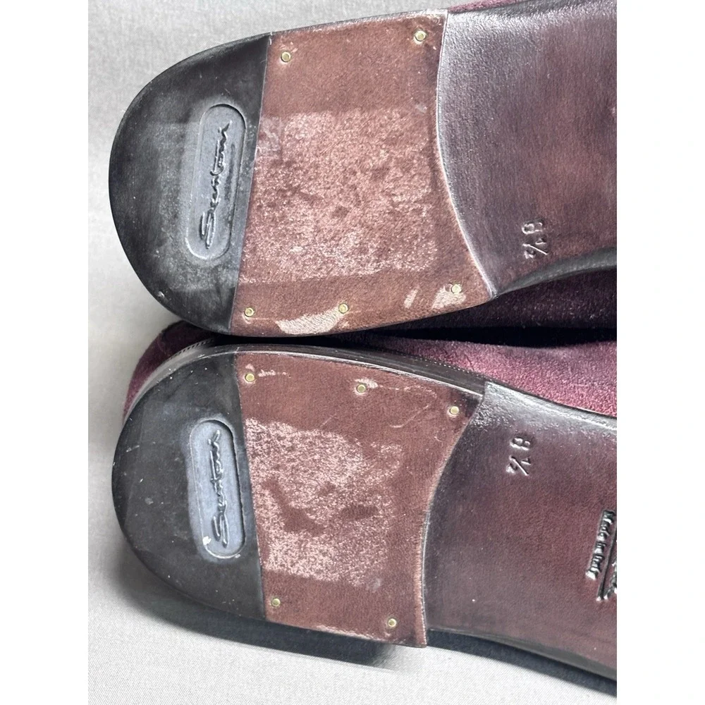 Santoni Suede Chukka Boots Burgundy Brown Italy Size 8.5 Luxury Made In Italy